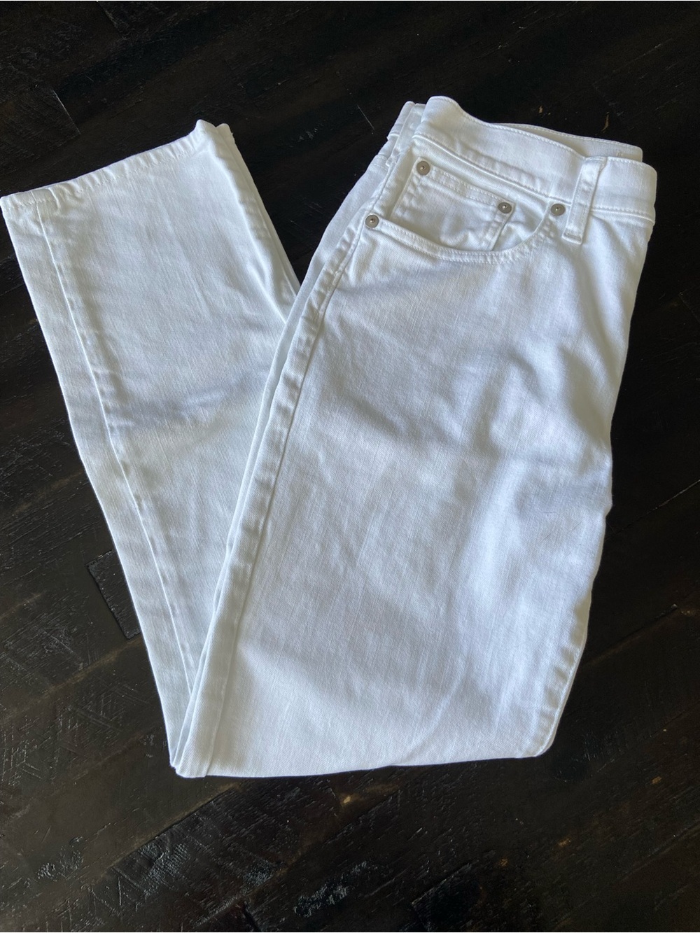 Madewell Straight Crop Classic White Jeans — Clean Mid-Rise Finish